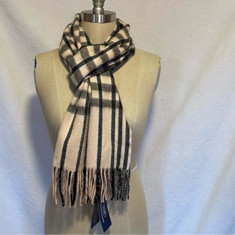 Gobi Mongolian NWT fringed cashmere scarf.